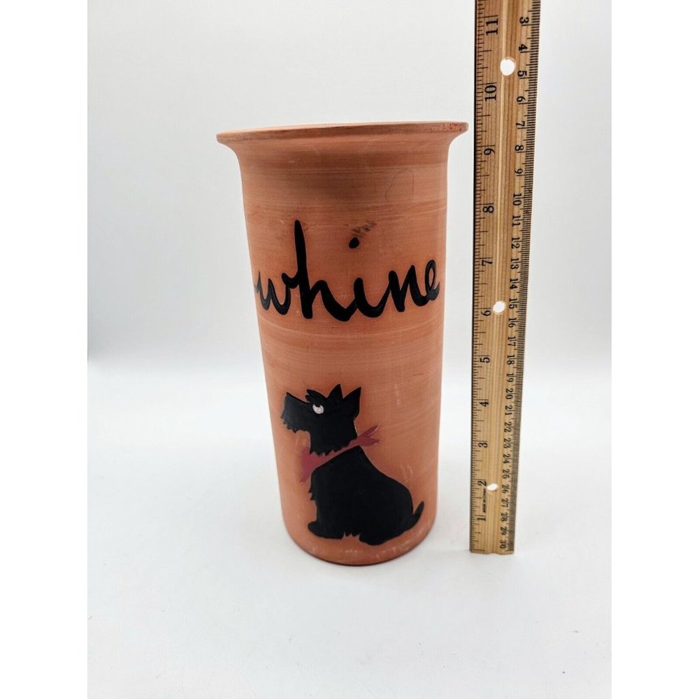 Zeppa Studios Kent Ct Terracotta Wine Bottle Holder Scottish Terrier Dog "Whine" - Picture 4 of 10